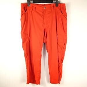 Duluth Trading Womens Size 16 Orange Cargo Pants Stretch Utility Outdoor